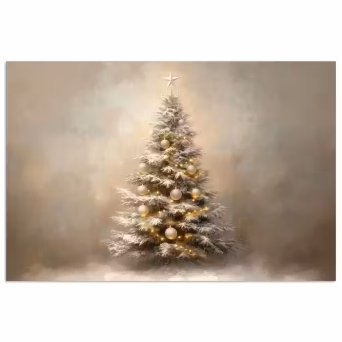 Affiche - Noël - Arbre de Noël - Neige - Art