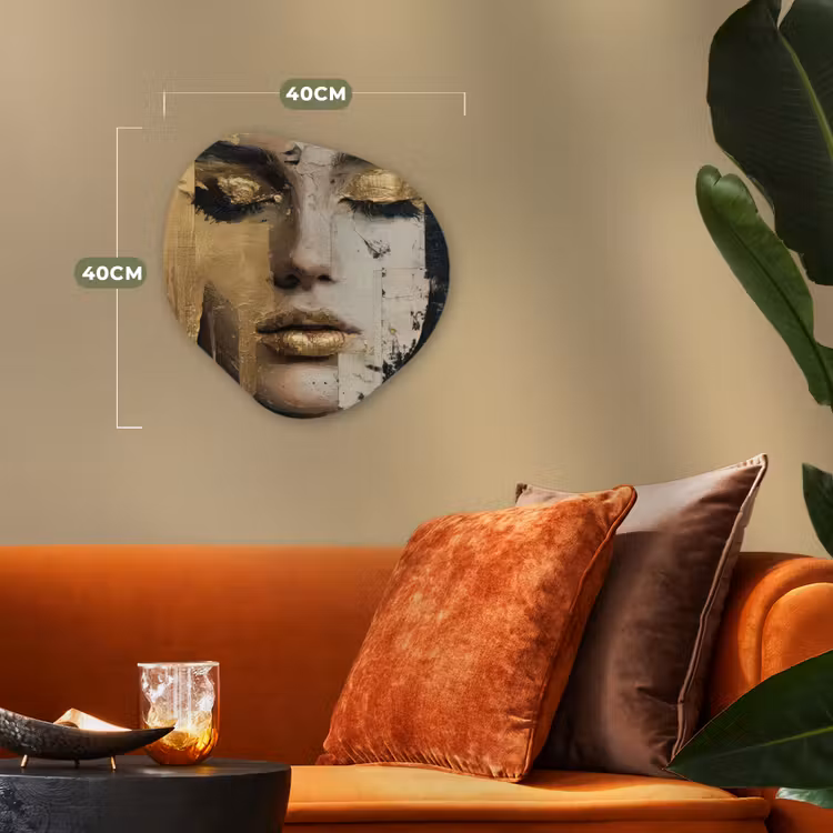 Forme organique - Forex - Abstrait - Or - Visage - Lèvres — 4