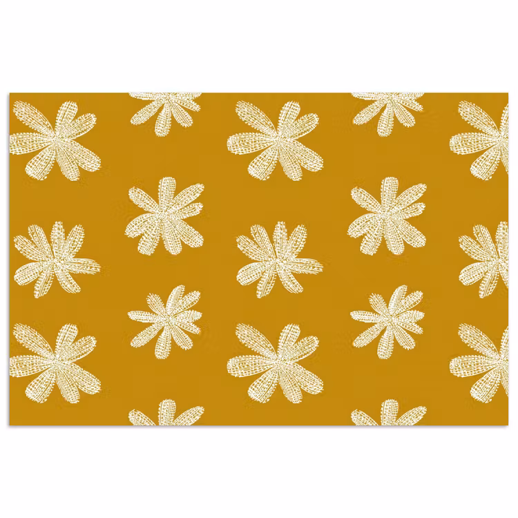 Affiche - Fleur - Ludique - Jaune ocre — 1