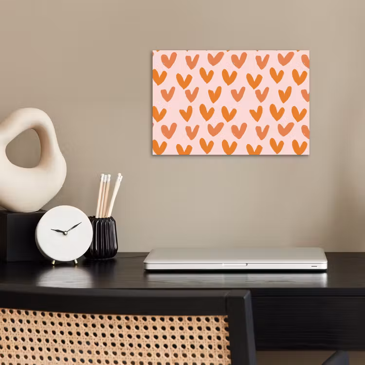 Affiche - Coeurs - Signé - Orange — 2