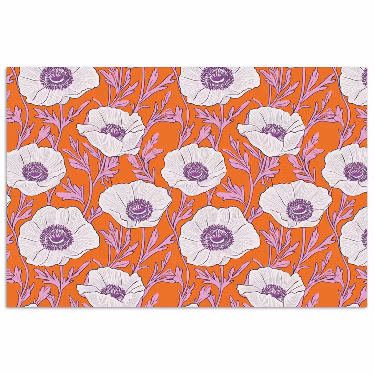 Affiche - Fleurs - Graphique - Orange — 1