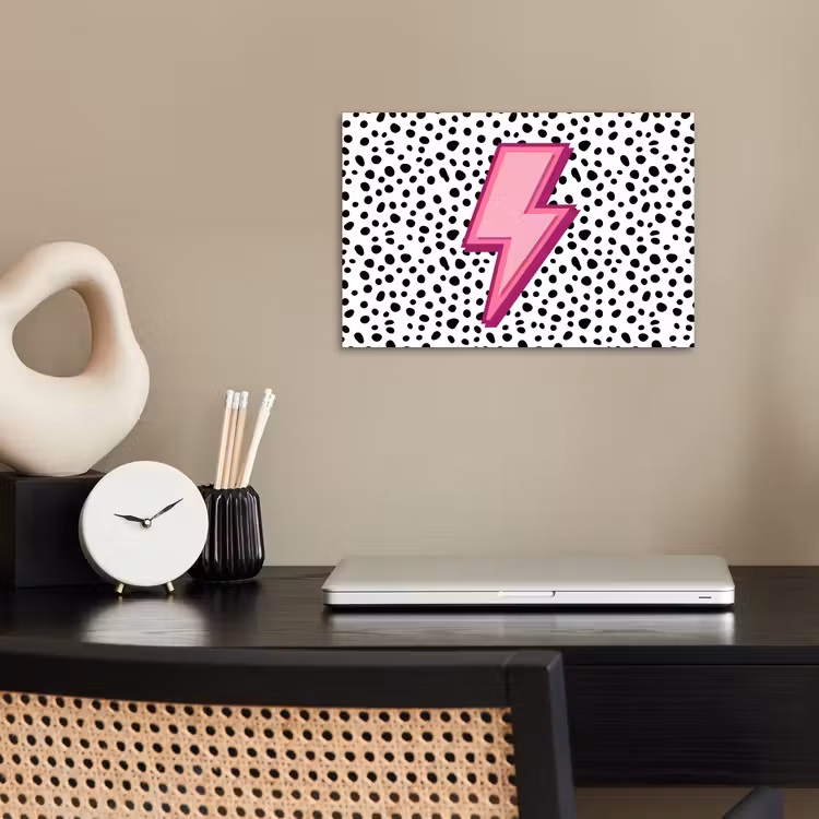Affiche - Éclair - Rose - Points — 2