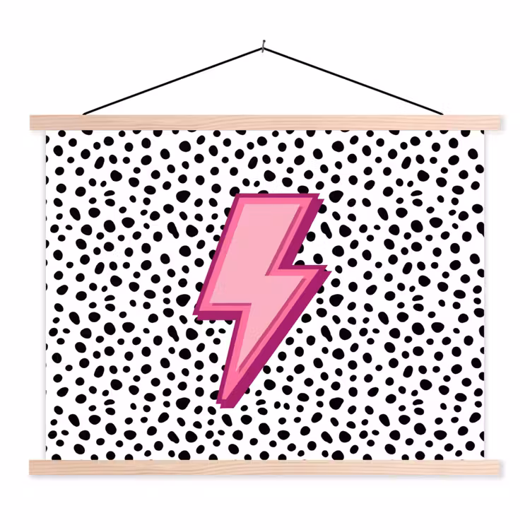 Affiche scolaire - Éclair - Rose - Points — 1
