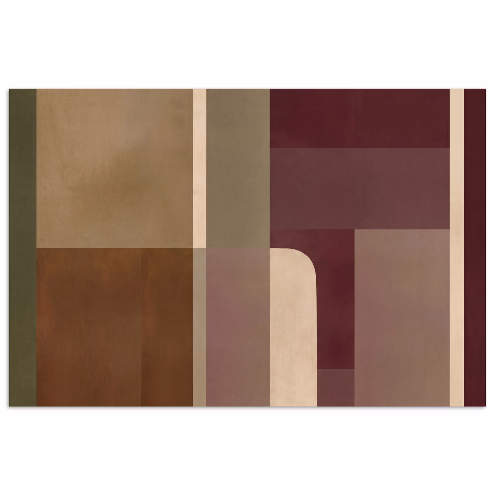 Affiche - Plaines - Abstrait - Bordeaux - Lignes — 1