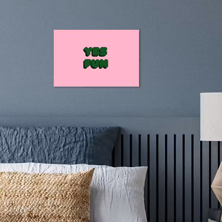 Affiche - Oui fun - Vert - Rose — 3