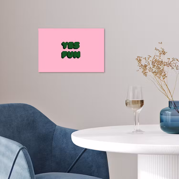 Affiche - Oui fun - Vert - Rose — 4