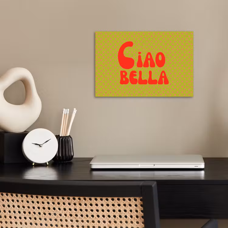 Affiche - Ciao bella - Rouge - Vert - Points — 2