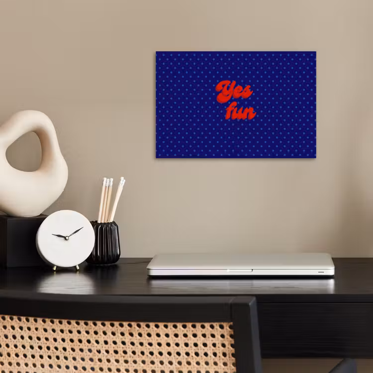 Affiche - Oui fun - Rouge - Bleu - Points — 2