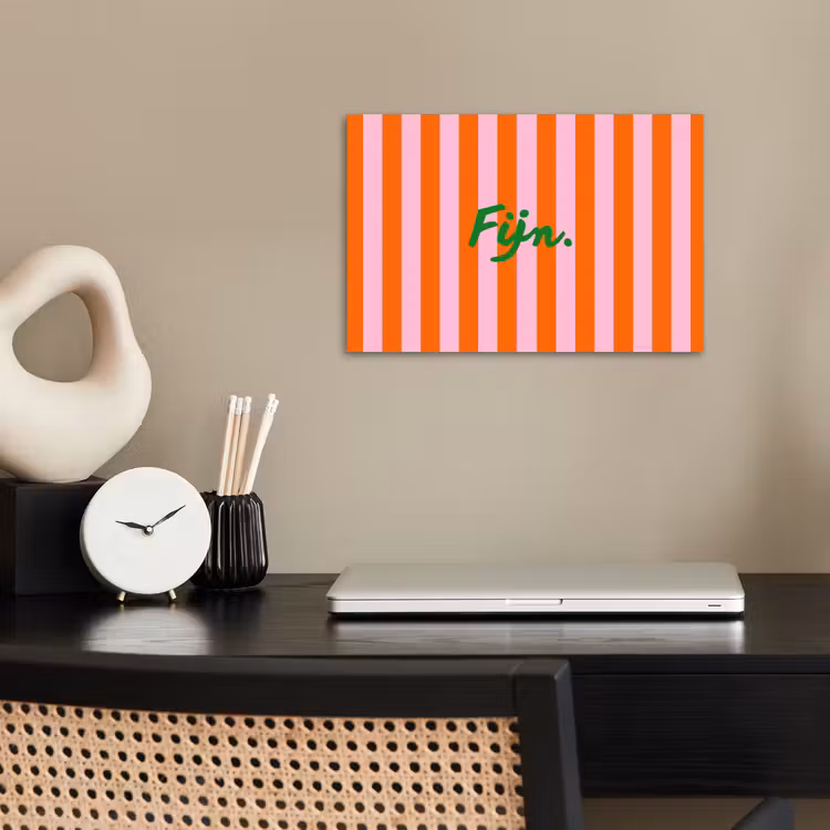 Affiche - Motif - Orange - Fin - Rayures — 2