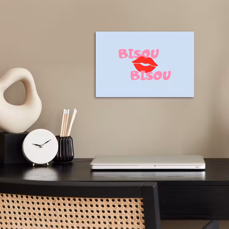 Affiche - Lèvres - Bisou - Bleu — 2