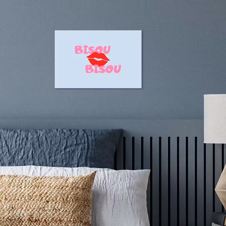 Affiche - Lèvres - Bisou - Bleu — 3