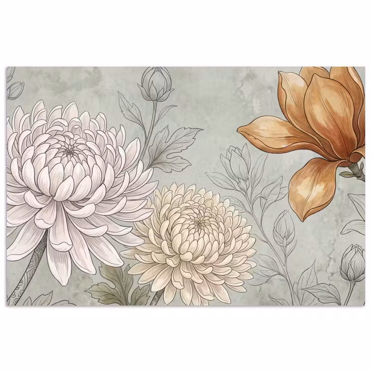 Affiche - Illustration - Fleurs - Vert — 1