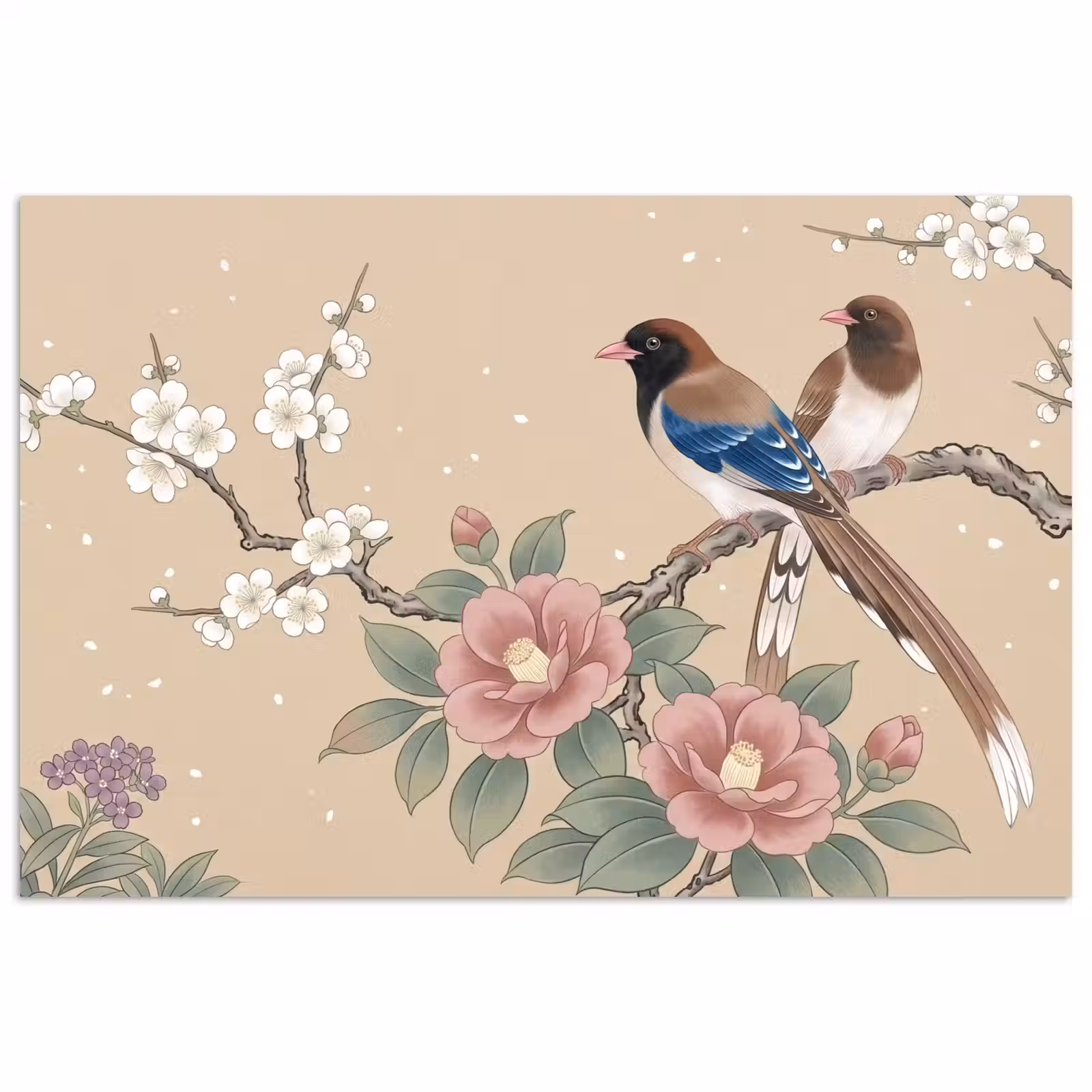Affiche - Fleurs - Oiseaux - Fleurs — 1