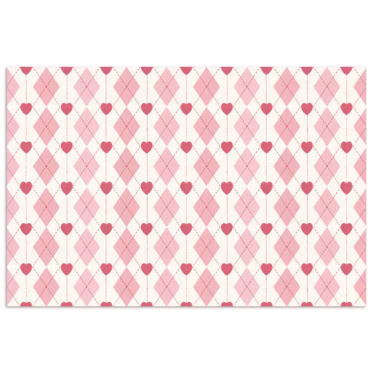 Affiche - Losanges - Classique - Rose - Blanc — 1