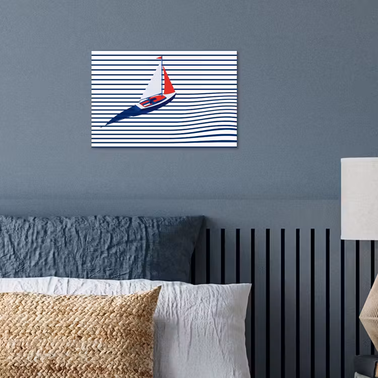 Affiche - Bateau - Eau - Abstrait - Bleu — 3
