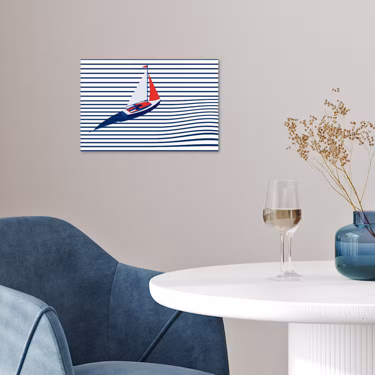 Affiche - Bateau - Eau - Abstrait - Bleu — 4