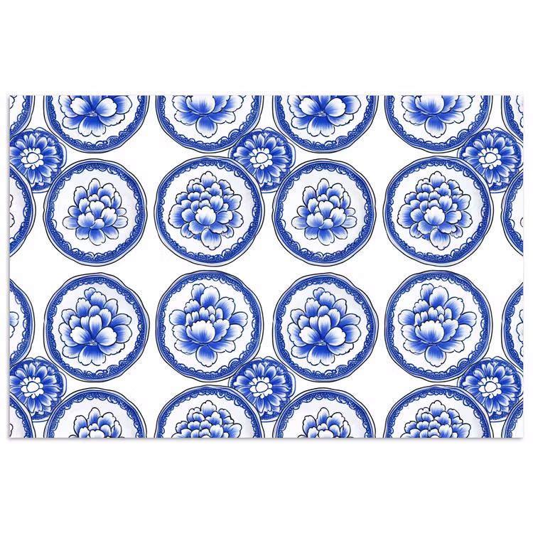 Affiche - Cercles - Fleurs - Bleu — 1