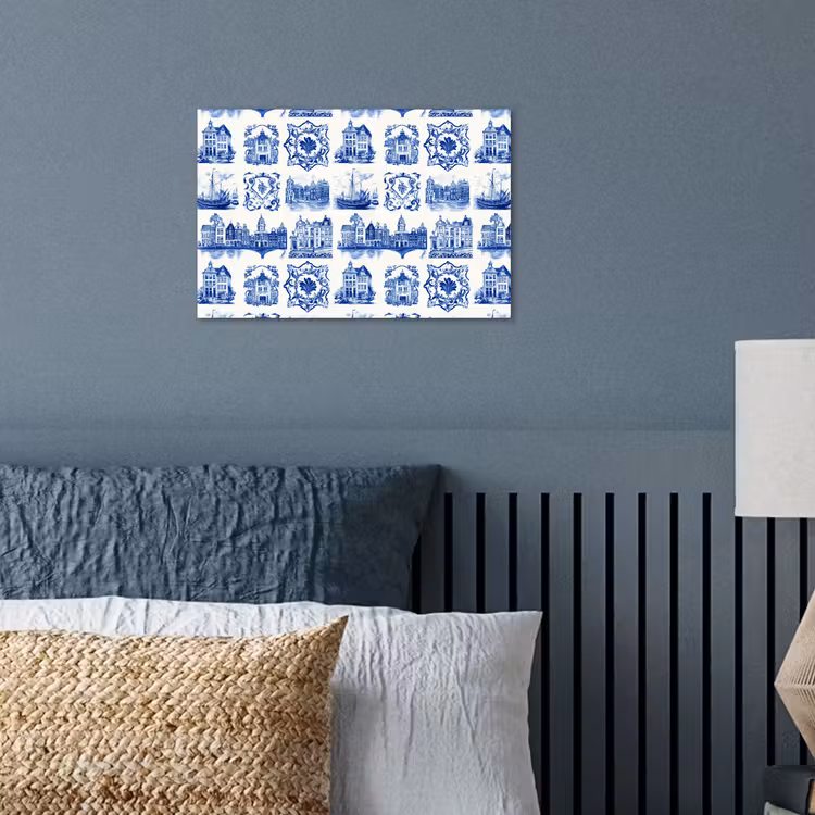 Affiche - Maisons - Navires - Bleu — 3