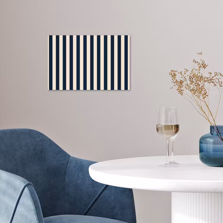 Affiche - Rayures verticales - Bleu - Crème — 4