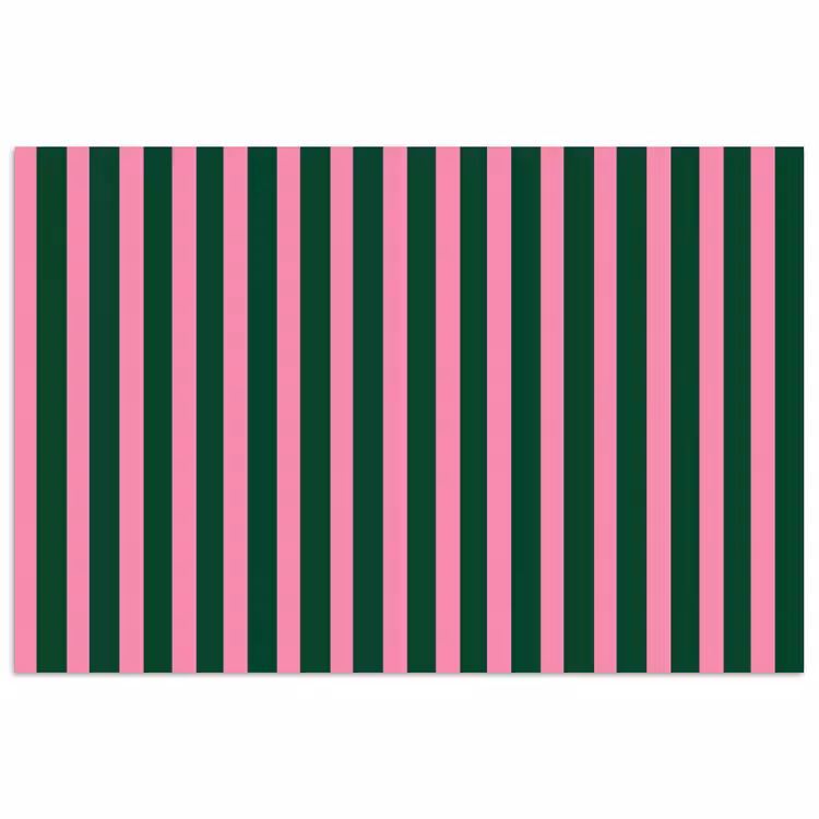 Affiche - Rayures verticales - Vert - Rose — 1