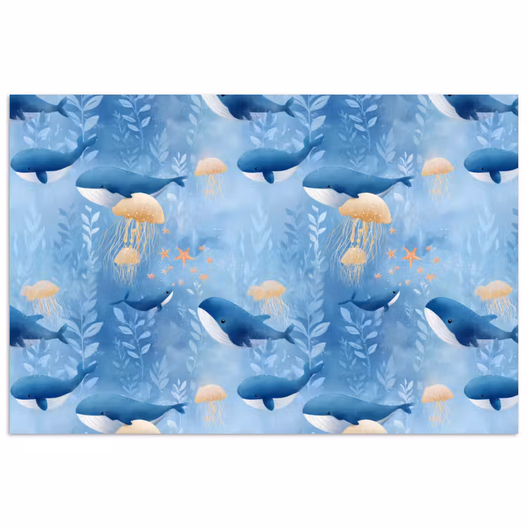 Affiche - Baleines - Océan - Bleu — 1