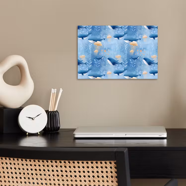 Affiche - Baleines - Océan - Bleu — 2