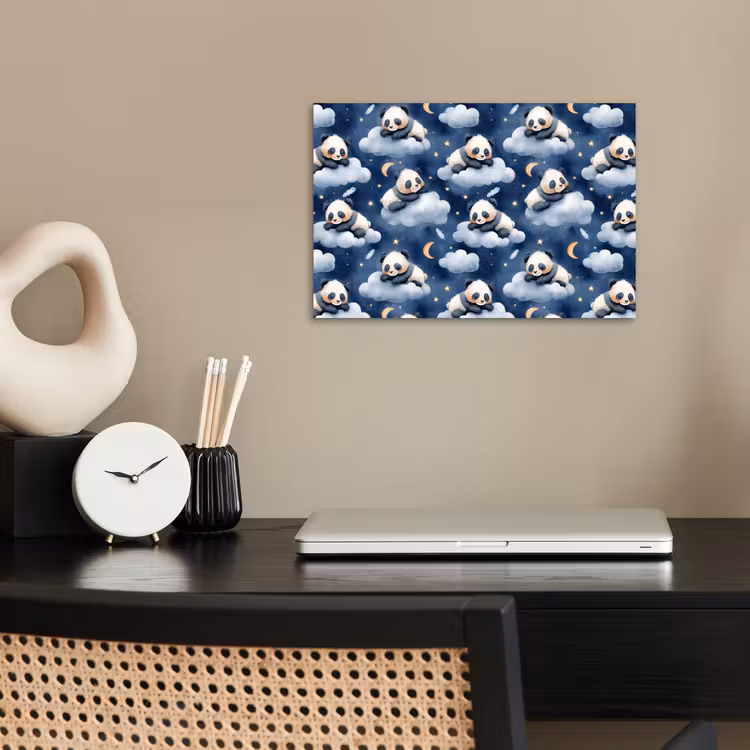 Affiche - Pandas - Dormants - Bleu — 2