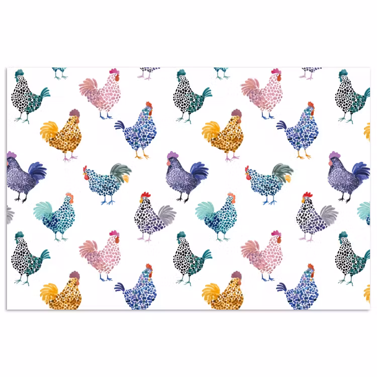 Affiche - Poulets - Aquarelle - Coloré — 1