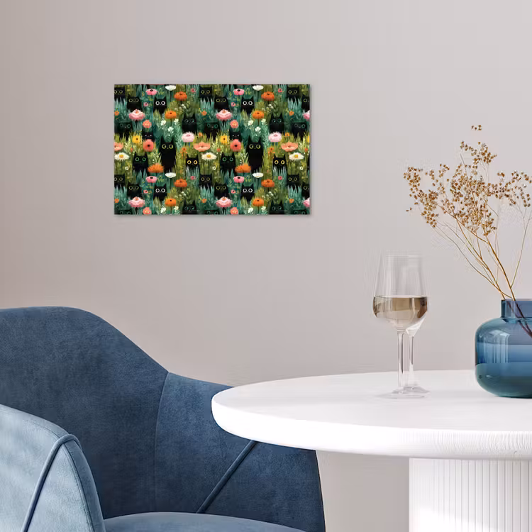 Affiche - Chats - Fleurs - Coloré — 4