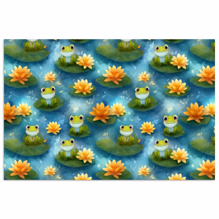Affiche - Grenouille - Lys - Vert — 1