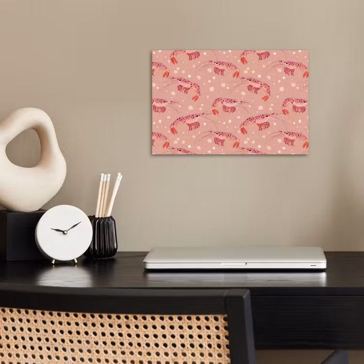 Affiche - Crevettes - Points - Rose — 2