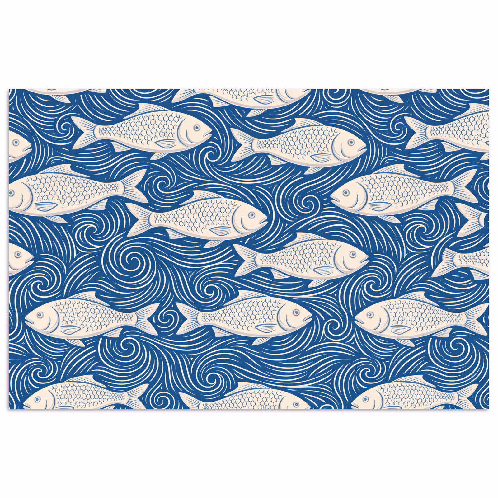 Affiche - Poisson - Eau - Motif - Graphisme - Bleu — 1