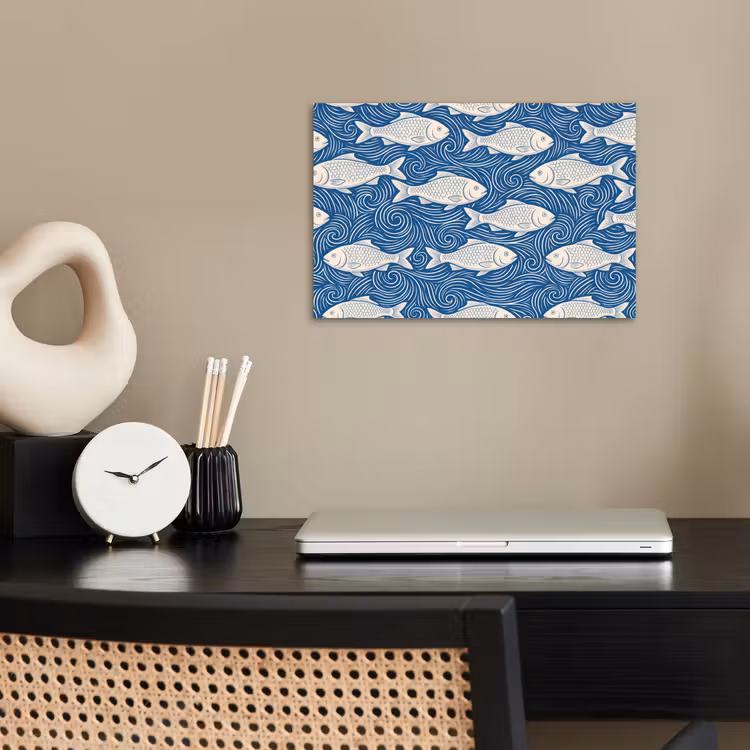 Affiche - Poisson - Eau - Motif - Graphisme - Bleu — 2