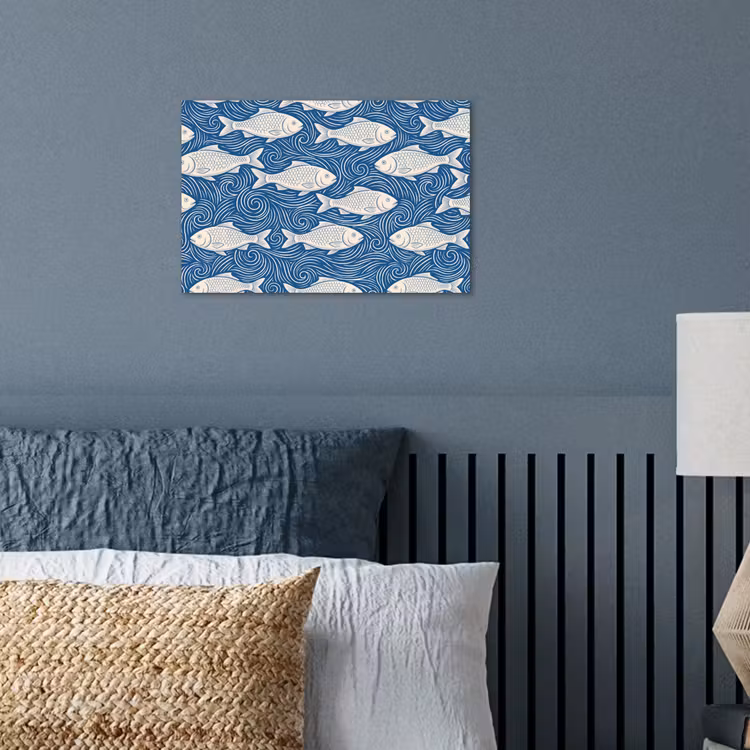 Affiche - Poisson - Eau - Motif - Graphisme - Bleu — 3