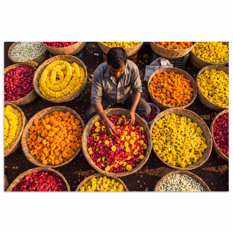 Affiche - Fleurs - Marché - Coloré — 1