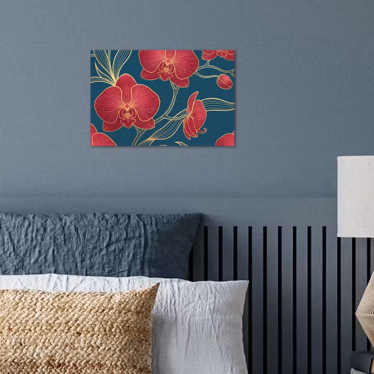 Affiche - Fleurs - Rouge - Or — 3