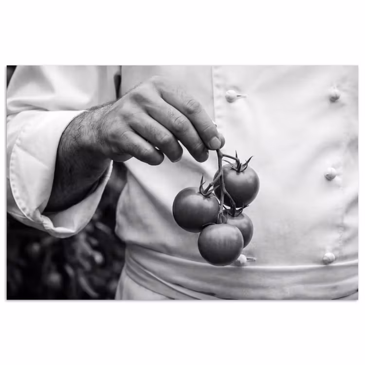 Affiche - Tomates - Chef - Noir - Blanc — 1