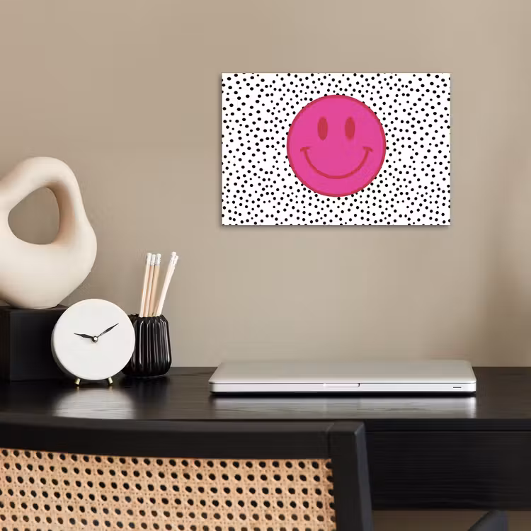 Affiche - Smiley - Rose - Points — 2