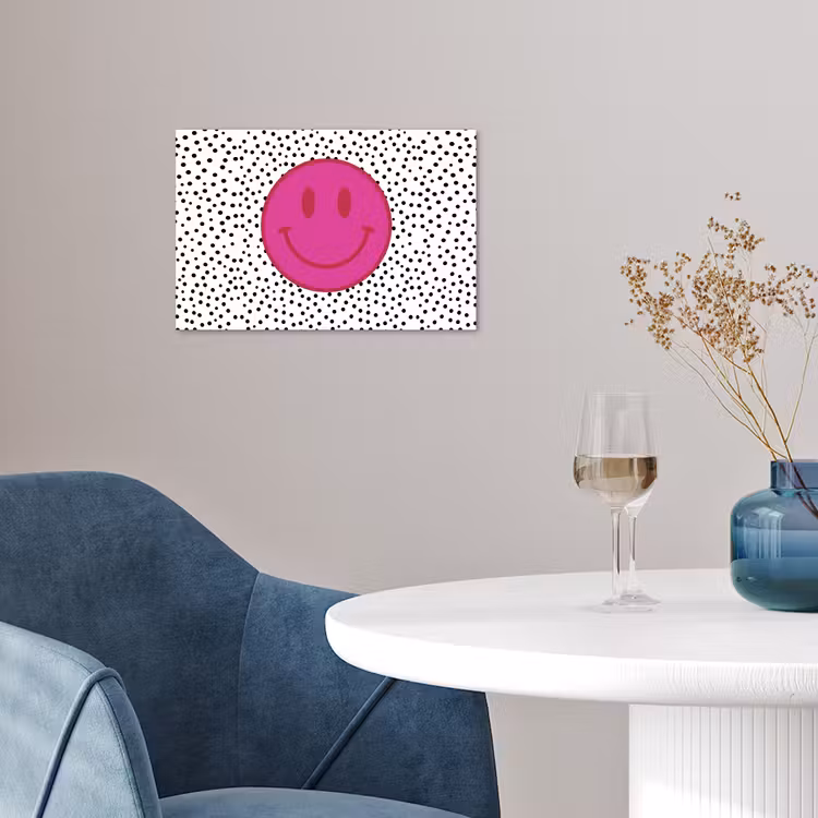 Affiche - Smiley - Rose - Points — 4