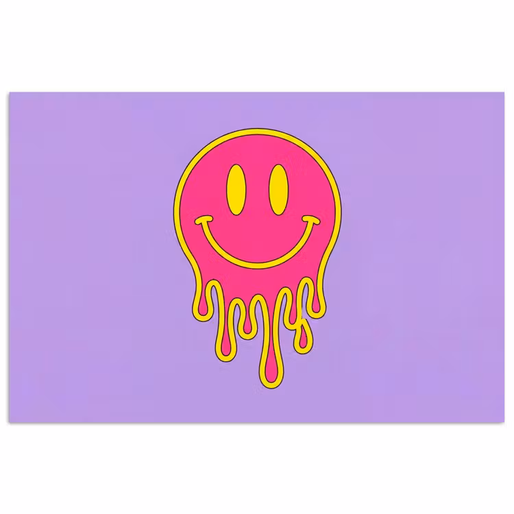 Affiche - Smiley - Drip - Neon — 1