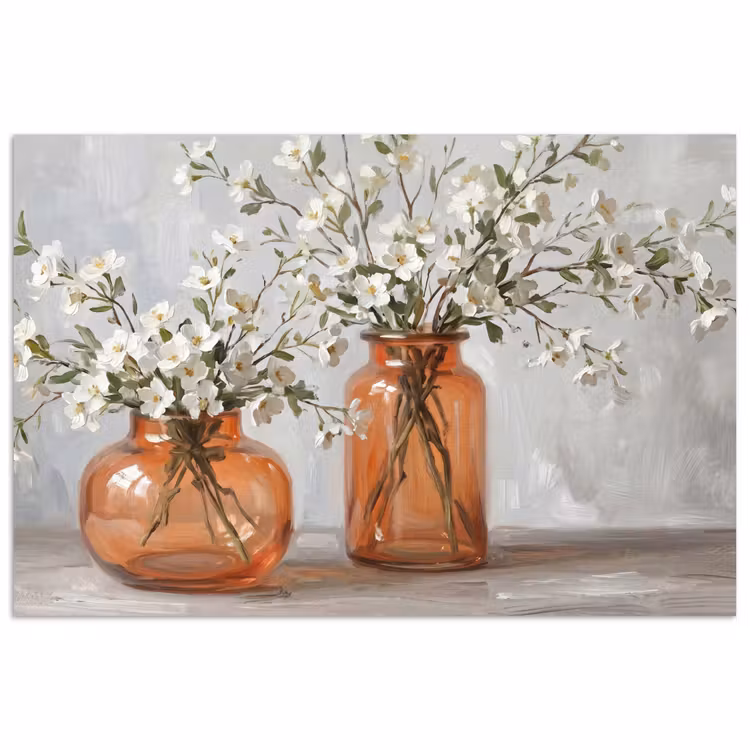 Affiche - Vases - Fleurs - Orange — 1