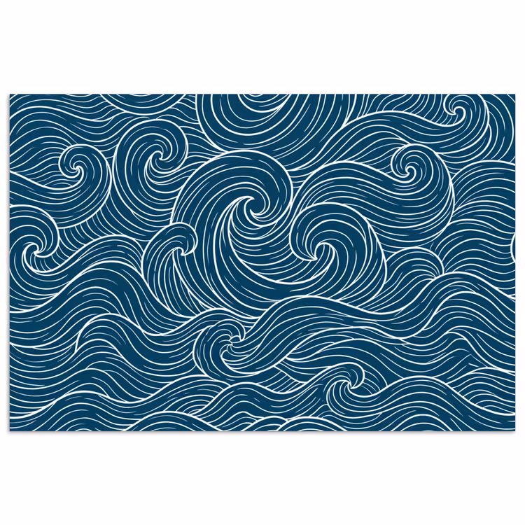 Affiche - Vagues - Spirale - Eau - Abstrait - Bleu — 1