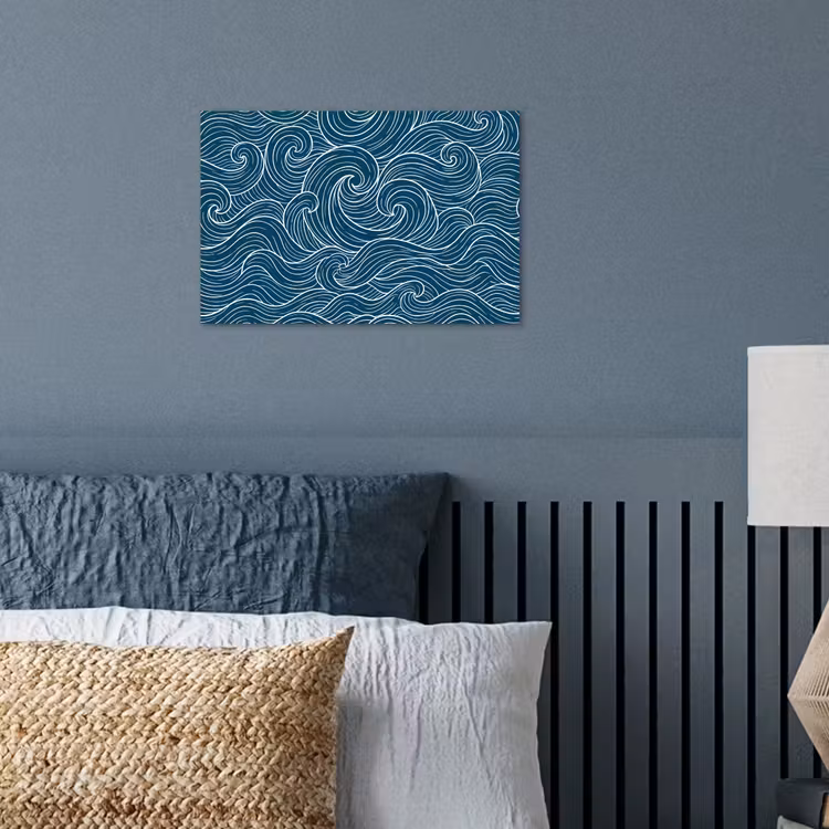 Affiche - Vagues - Spirale - Eau - Abstrait - Bleu — 3