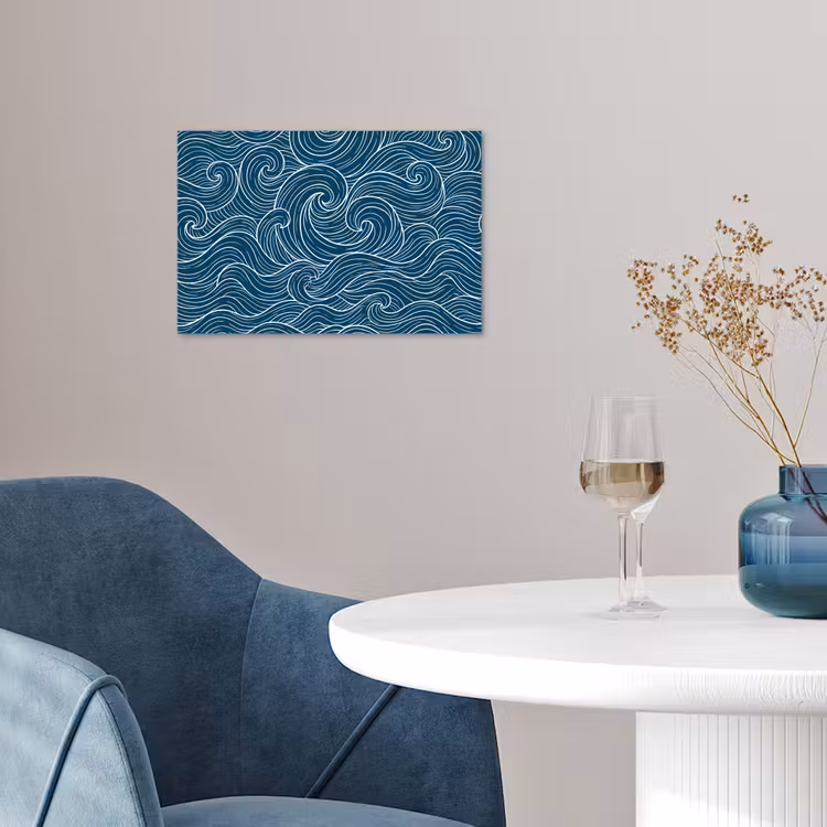 Affiche - Vagues - Spirale - Eau - Abstrait - Bleu — 4