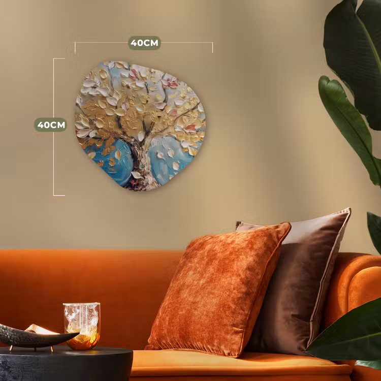 Forme organique - Forex - Arbre - Bleu - Or - Abstrait - Moderne — 4