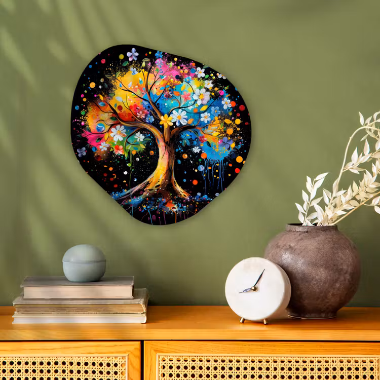 Forme organique - Forex - Arbre - coloré - fleurs - noir — 2