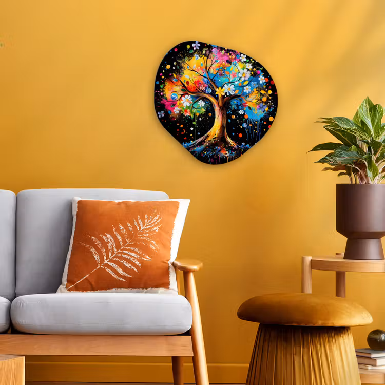 Forme organique - Forex - Arbre - coloré - fleurs - noir — 3