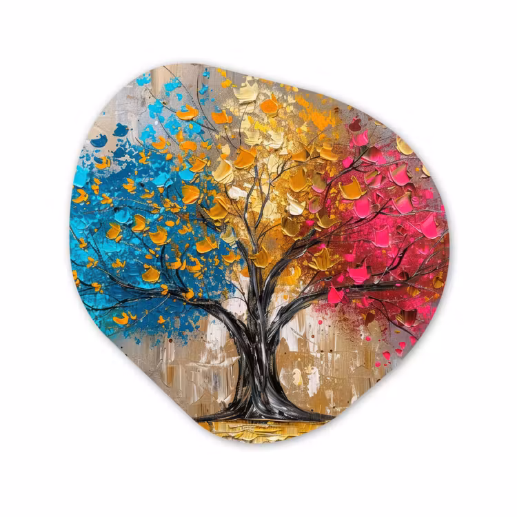 Forme organique - Forex - Arbre - Coloré - Gris - Moderne — 1