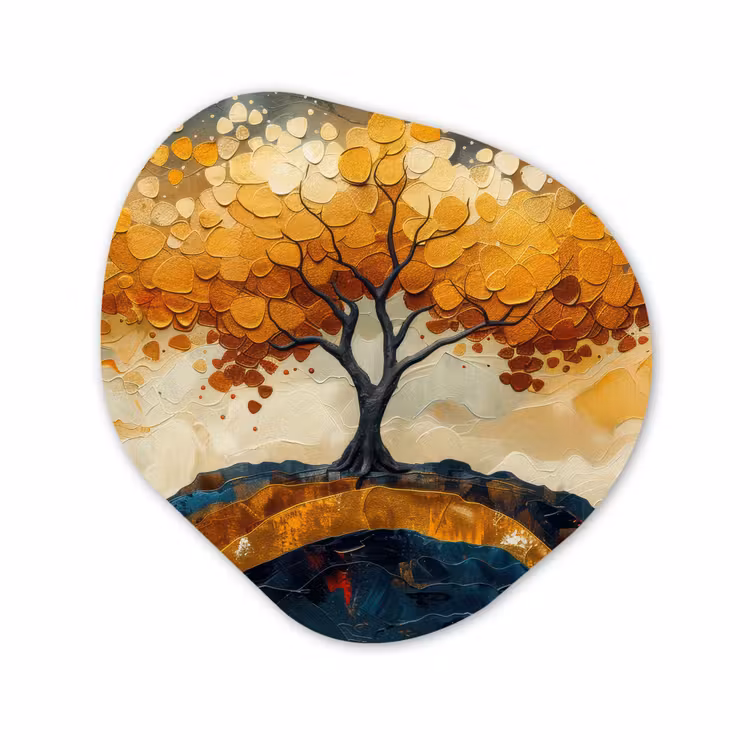 Forme organique - Forex - Arbre - Nature - Or - Moderne — 1