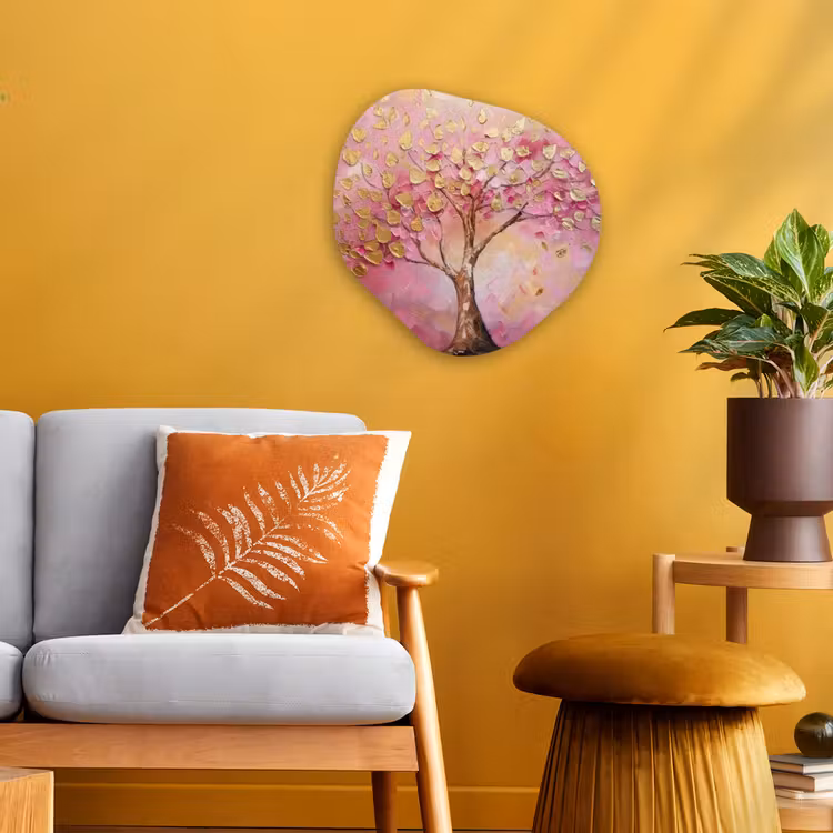 Forme organique - Forex - Arbre - Rose - Or - Moderne — 3
